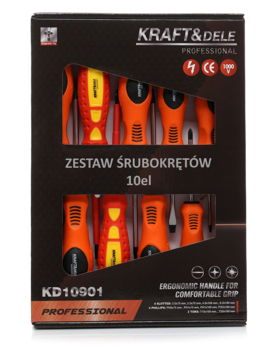 Set 10 surubelnita plate cruce 2 izolate electrician (KD10901) [5]