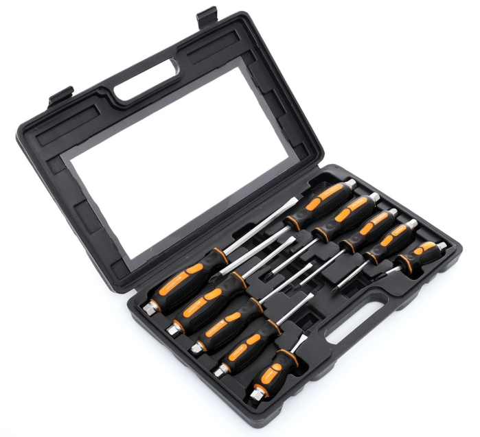 Set 10 surubelnite de impact plate si Phillips cu tija traversanta si cutie de transport (KD10283) [4]
