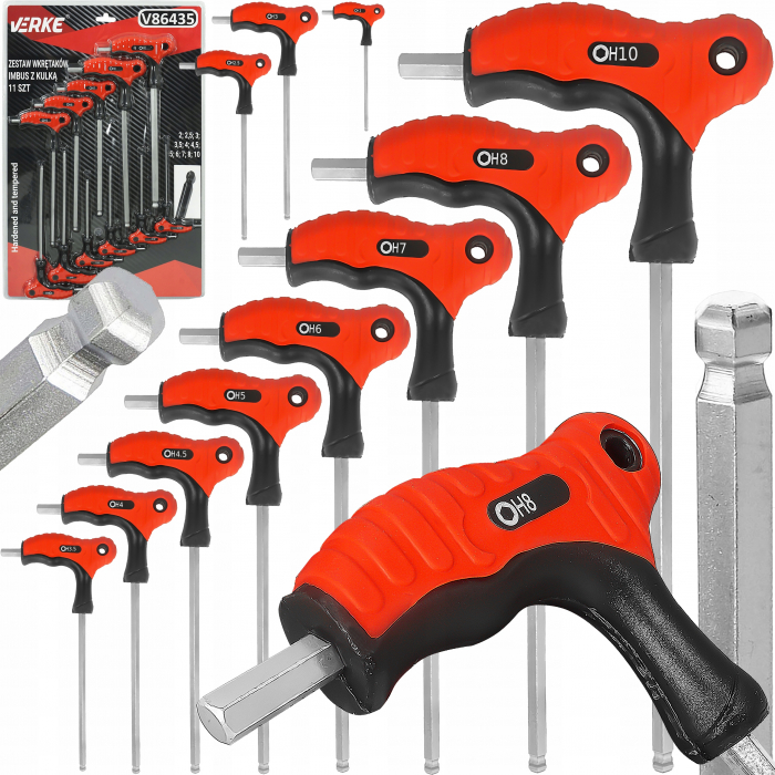 Set 11 chei imbus lungi cu maner 2-10mm surubelnita (V86435) [1]