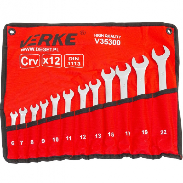Set 12 chei fixe combinate 6-22mm 12bucati piese Chrome-Vanadium Cr-V (V35300) [5]