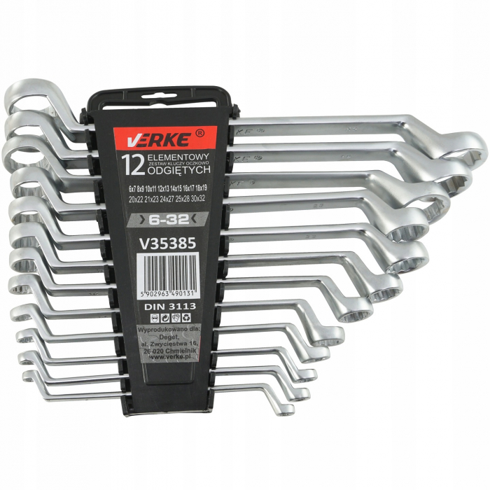 Set 12 chei inelare cu cot 6-32mm 12bucati piese Chrome-Vanadium Cr-V (V35385) [2]