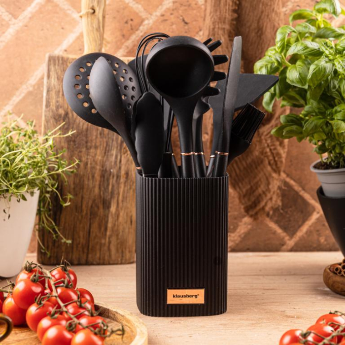 Set 12 piese ustensile de bucatarie cu suport negru (KB-9011) [4]
