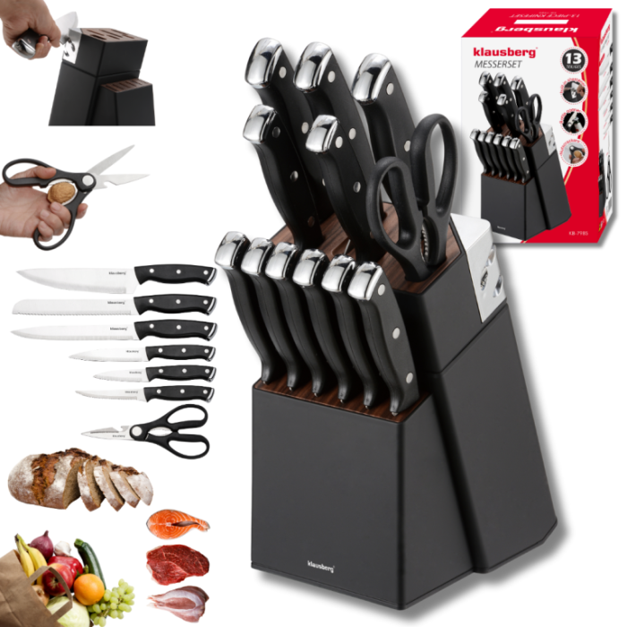Set 13 cutite cu ascutitor si suport din otel inoxidabil (KB-7985) [8]