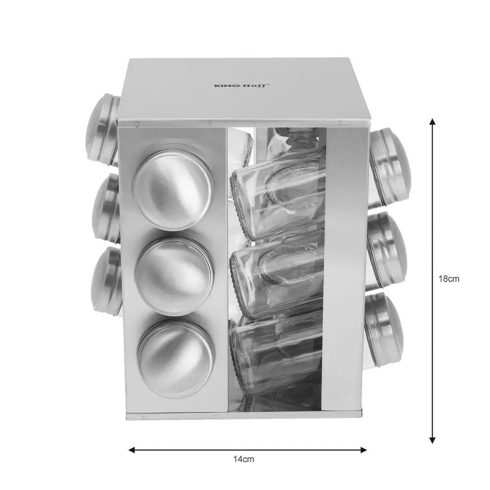 Set 13 piese pentru condimente din otel si sticla (KH-4008) [2]