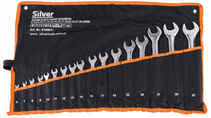 Set 17 chei fixe combinate 6-22mm 17bucati piese Chrome-Vanadium Cr-V (S10991) [2]