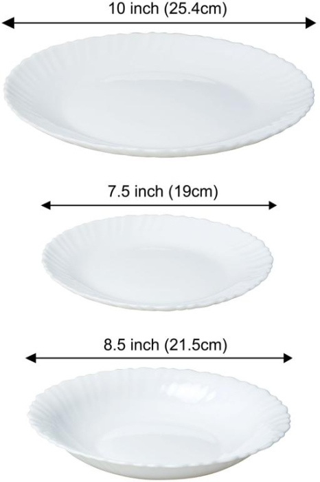 Set 18 farfurii portelan alb pentru 6 persoane, intinse, desert si adanci (KH-1875) [4]