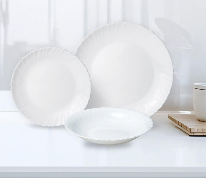 Set 18 farfurii portelan alb pentru 6 persoane, intinse, desert si adanci (KH-1875) [2]