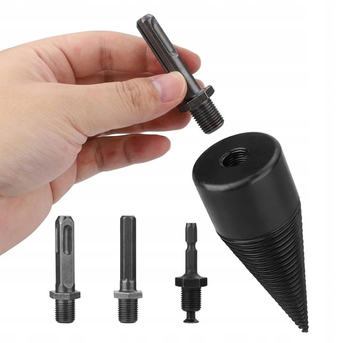 Set 2 burghie con despicator lemn pentru bormasina cu impact percutie + 3 adaptoare (V86475) [6]