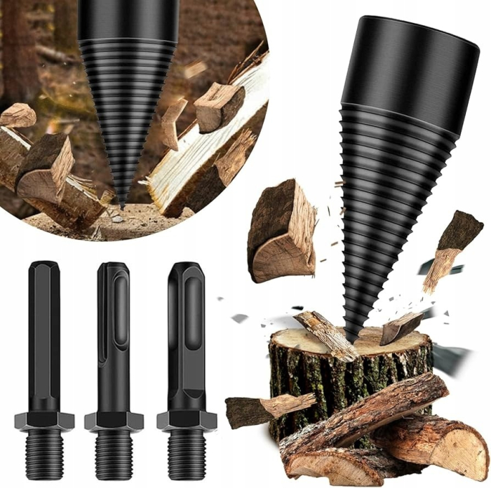 Set 2 burghie con despicator lemn pentru bormasina cu impact percutie + 3 adaptoare (V86475) [12]