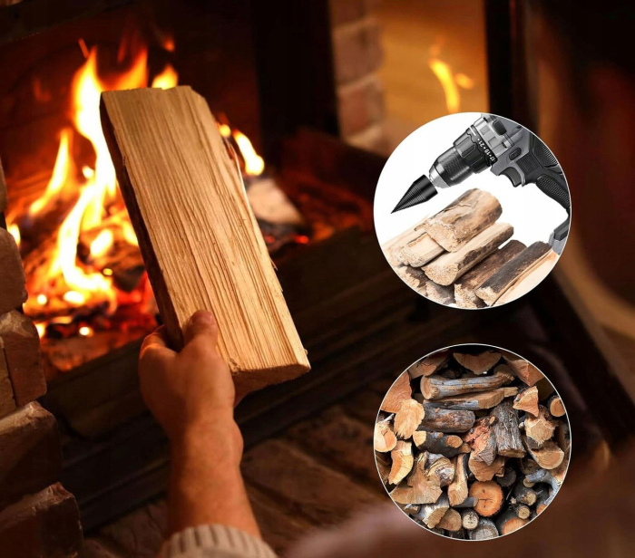 Set 2 burghie con despicator lemn pentru bormasina cu impact percutie + 3 adaptoare (V86475) [4]