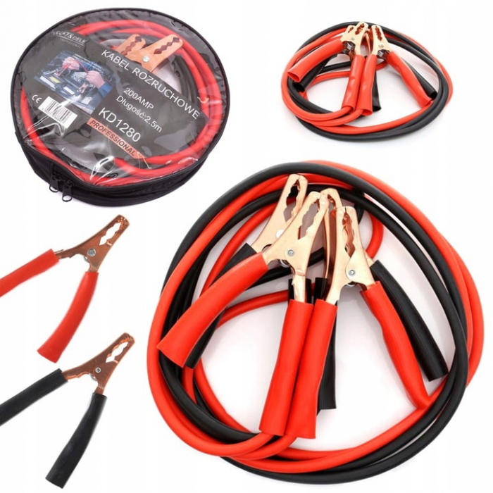 Set 2 cabluri curent pornire auto, 200A, 2.5 m (KD1280) [1]