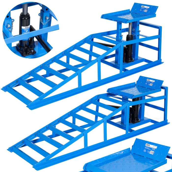 Set rampe auto metalica cu ridicare hidraulica 2 Tone 2000kg 270-375mm  + Banca atelier 2 in 1 tip sezlong si scaun, 6 roti pivotante, cadru metalic, 150 kg  (ALRN2478+KD10764) [18]