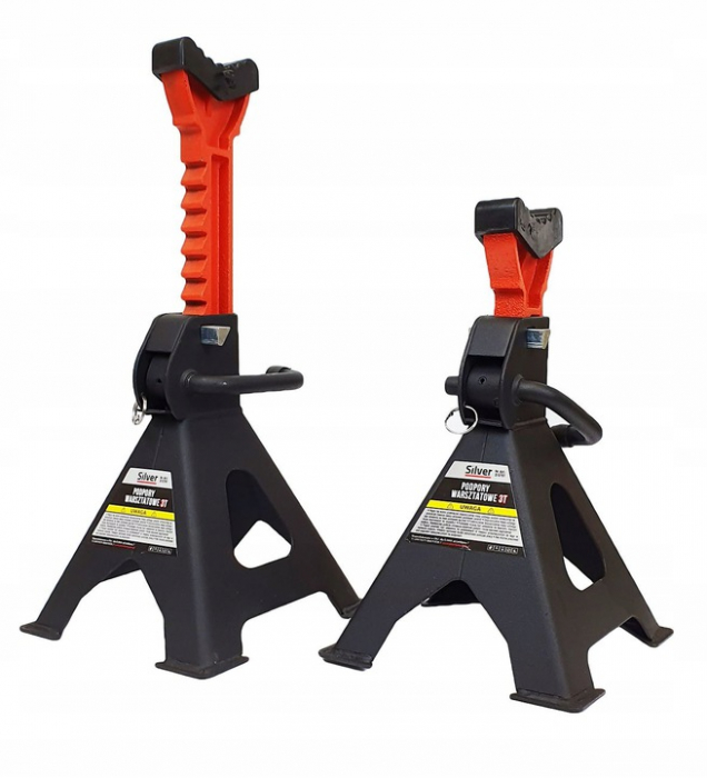 Set 2 suporti sustinere cu material protectie 2 sigurante suspendare tip capra 3 Tone auto, reglaj dinti 275-415mm (S10761) [2]