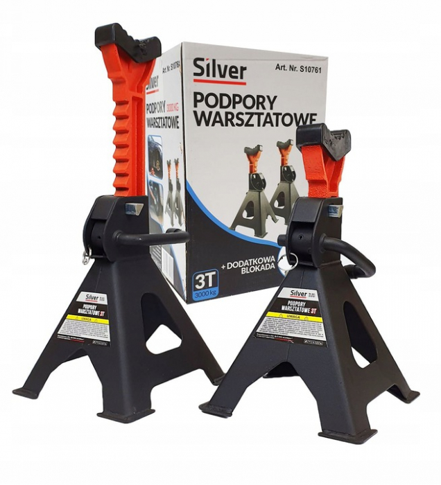 Set 2 suporti sustinere cu material protectie 2 sigurante suspendare tip capra 3 Tone auto, reglaj dinti 275-415mm (S10761) [4]