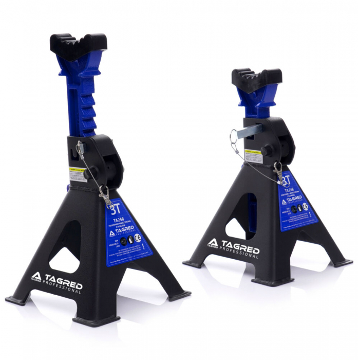 Set 2 suporti sustinere cu material protectie 2 sigurante suspendare tip capra 3 Tone auto, reglaj dinti 285-425mm (TA248) [5]