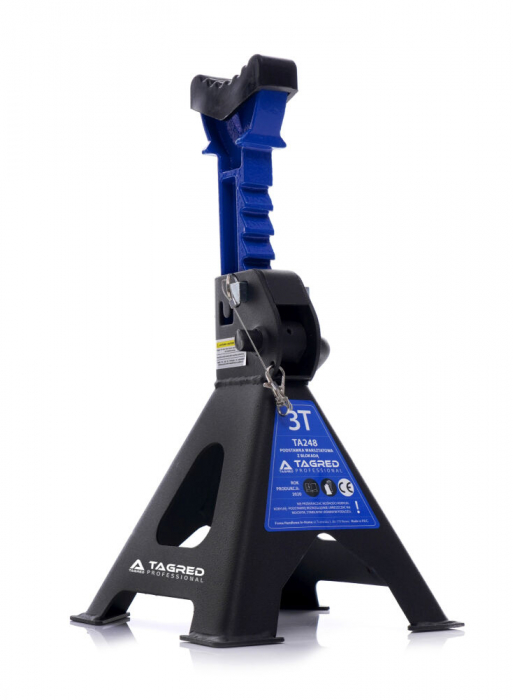 Set 2 suporti sustinere cu material protectie 2 sigurante suspendare tip capra 3 Tone auto, reglaj dinti 285-425mm (TA248) [9]