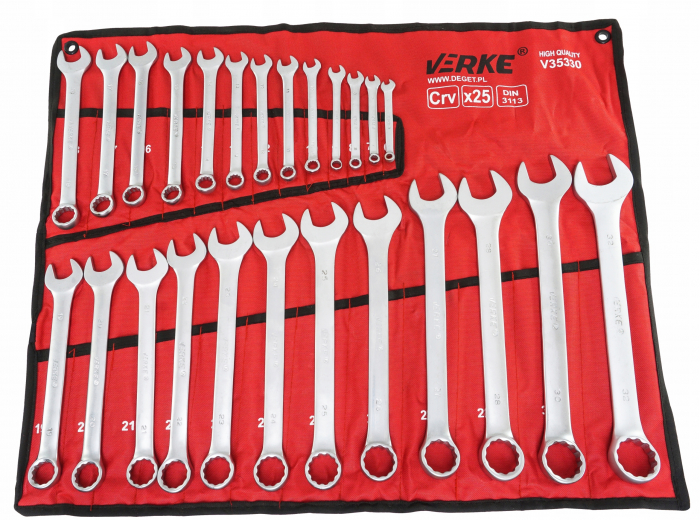 Set 25 chei fixe combinate 6-32mm 25bucati piese Chrome-Vanadium Cr-V (V35330) [6]