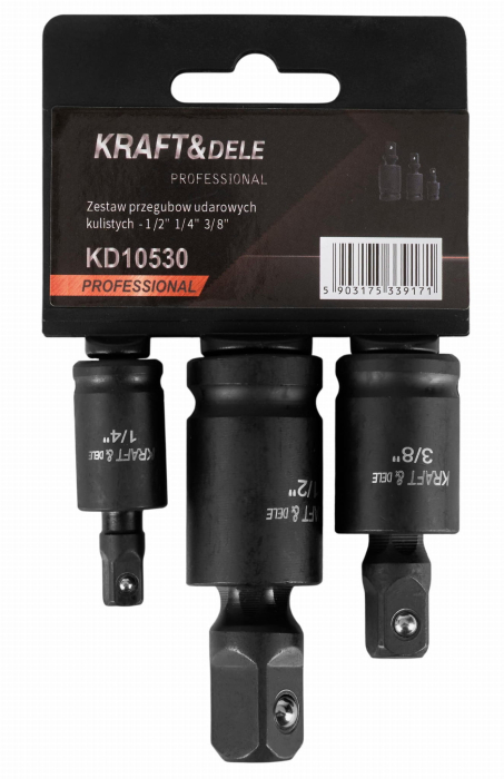 Set 3 articulatii impact prelungitoare cardanice cu bila 12 14 38 (KD10530) [3]