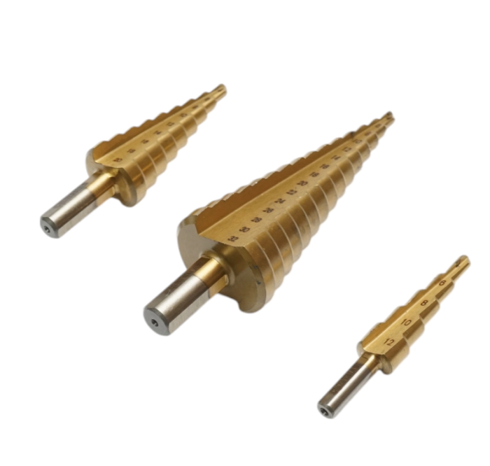 Set 3 burghie conice in 5 trepte 4-12mm, 9 trepte 4-20mm, 15 trepte 4-35mm din otel 4241 HSS pentru metal, aluminiu, lemn (DISPN69) [3]