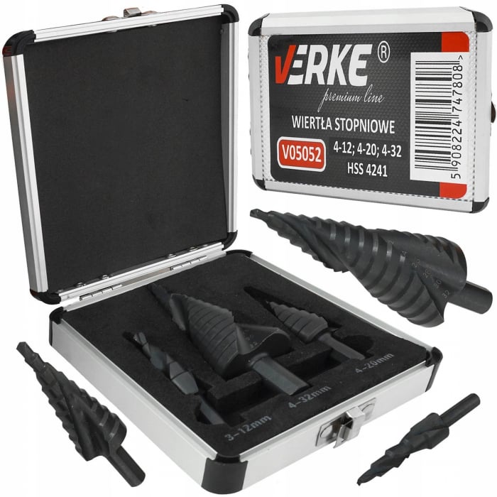 Set 3 burghie freza conica metal in trepte 4-32mm (V05052) [1]