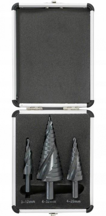 Set 3 burghie freza conica metal in trepte 4-32mm (V05052) [8]