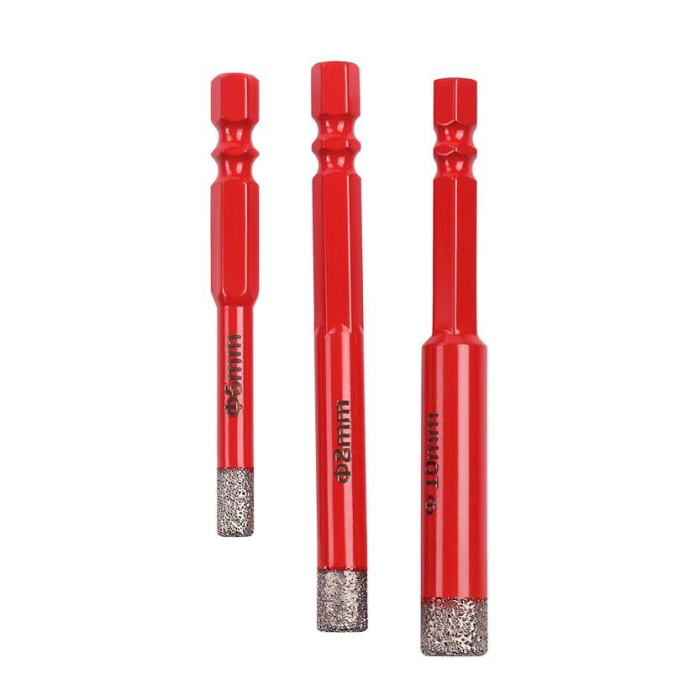 Set 3 carote diamantate pentru gresie faianta beton 6, 8, 10 mm cap hexagonal bormasina (KD12645) [4]