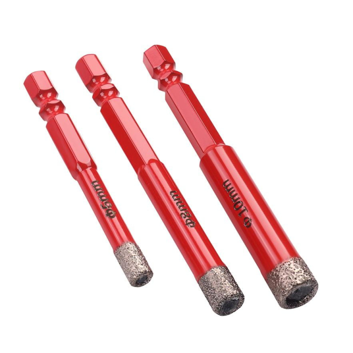 Set 3 carote diamantate pentru gresie faianta beton 6, 8, 10 mm cap hexagonal bormasina (KD12645) [5]