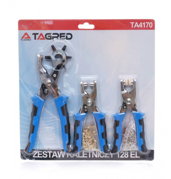 Set 3 clesti perforatoare gaurire perforare piele curele cu capse (TA4170) [2]