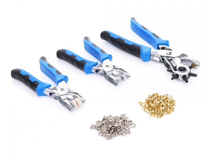 Set 3 clesti perforatoare gaurire perforare piele curele cu capse (TA4170) [11]