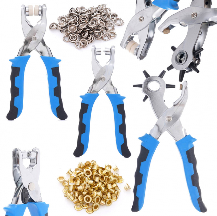 Set 3 clesti perforatoare gaurire perforare piele curele cu capse (TA4170) [1]