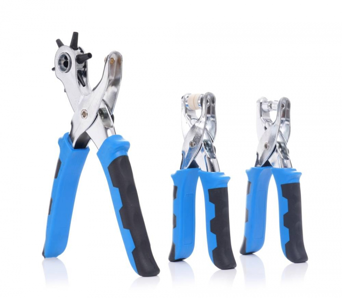 Set 3 clesti perforatoare gaurire perforare piele curele cu capse (TA4170) [6]