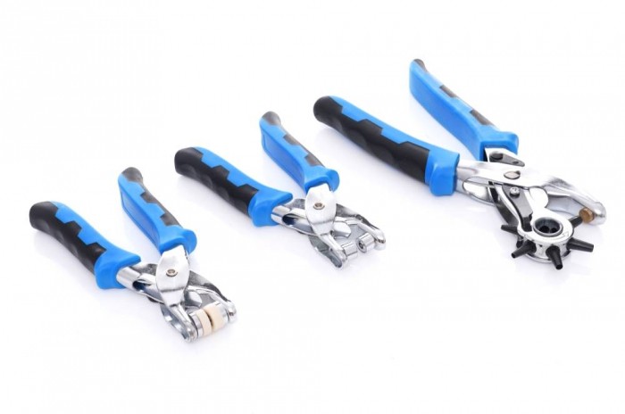 Set 3 clesti perforatoare gaurire perforare piele curele cu capse (TA4170) [10]