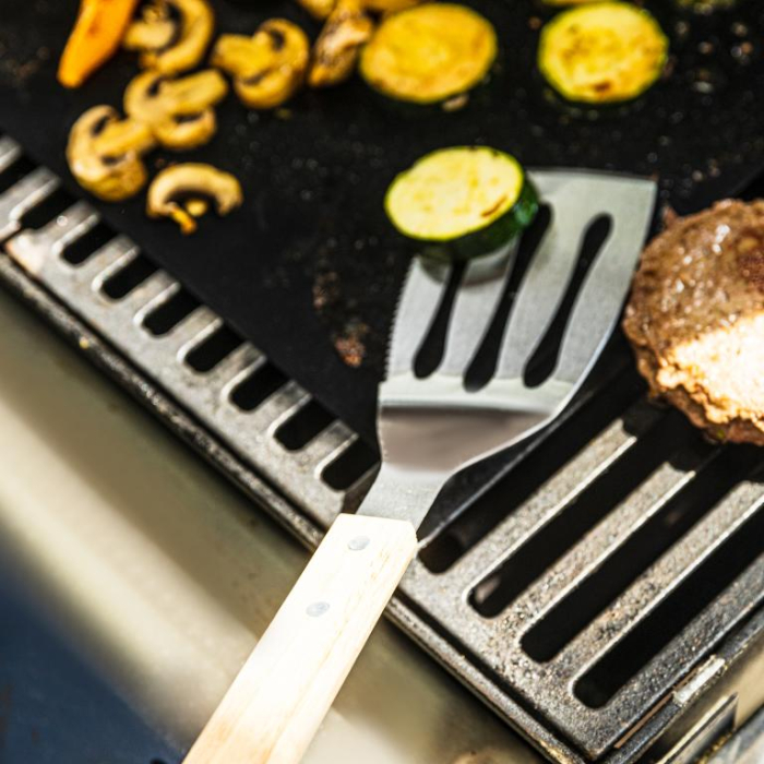 Set 3 piese ustensile de gratar din otel inoxidabil cu maner din lemn  (KH-1918) [16]