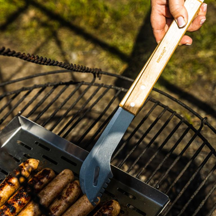 Set 3 piese ustensile de gratar din otel inoxidabil cu maner din lemn  (KH-1918) [13]