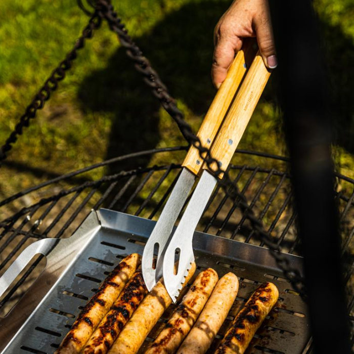 Set 3 piese ustensile de gratar din otel inoxidabil cu maner din lemn  (KH-1918) [12]