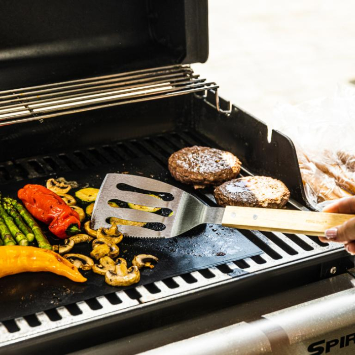 Set 3 piese ustensile de gratar din otel inoxidabil cu maner din lemn  (KH-1918) [6]