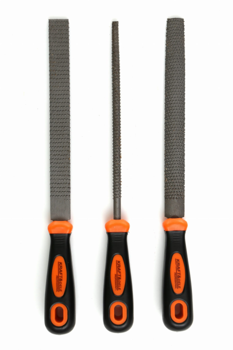 Set 3 pile pentru lemn raspile cu maner ergonomic slefuire razuire 200mm (KD10892) [2]