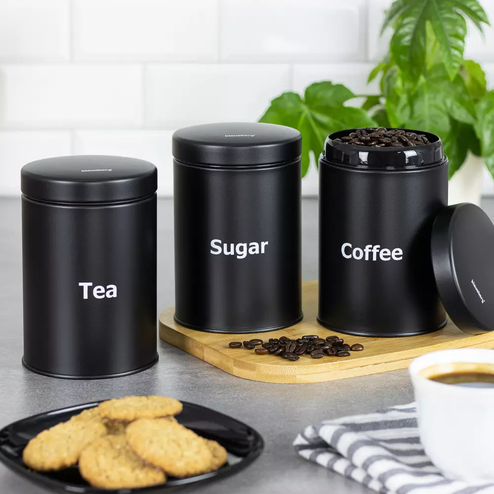 Set 3 recipiente depozitare, culoare negru (KB-7256) [3]