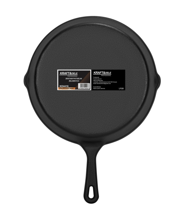 Set 3 tigai din fonta pentru prajit si gatit, dimensiuni 25,5–36,4 cm, compatibile cu inductie si gaz (KD4416) [6]