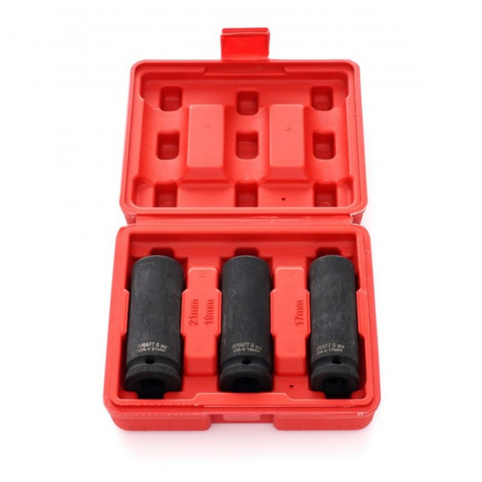 Set 3 tubulare lungi impact jante aliaj 17 19 21mm 1/2" (KD11750) [3]