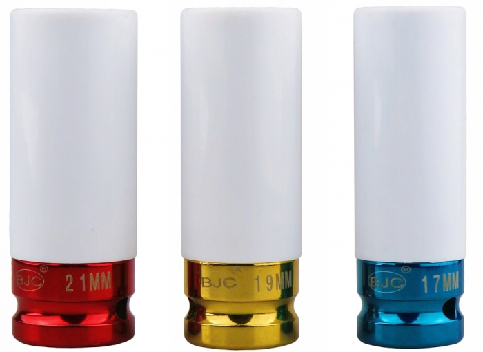 Set 3 tubulare lungi impact jante aliaj cu protectie cauciuc 17 19 21mm (M58270) [6]
