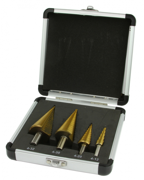 Set 4 burghie freza conica metal in trepte 4-32mm (M22320) [2]