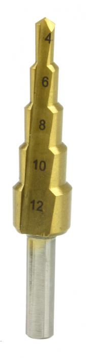 Set 4 burghie freza conica metal in trepte 4-32mm (M22320) [5]