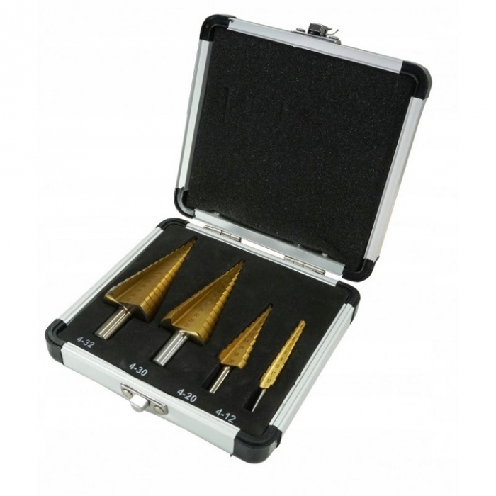 Set 4 burghie freza conica metal in trepte 4-32mm (V05050) [3]