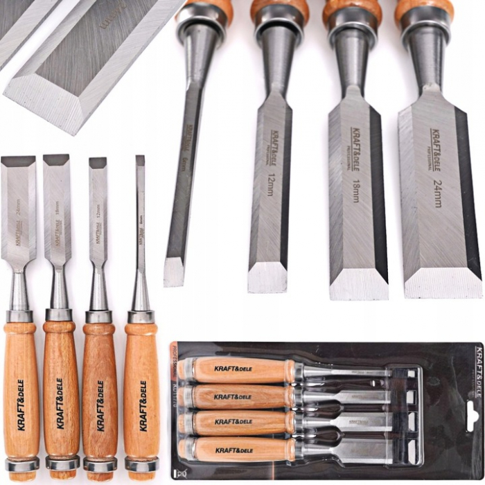 Set 4 dalti 230mm 6-24mm cu maner lemn (KD11770) [1]