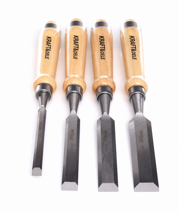 Set 4 dalti dulgher 290mm 10-25mm cu maner lemn (KD11771) [10]