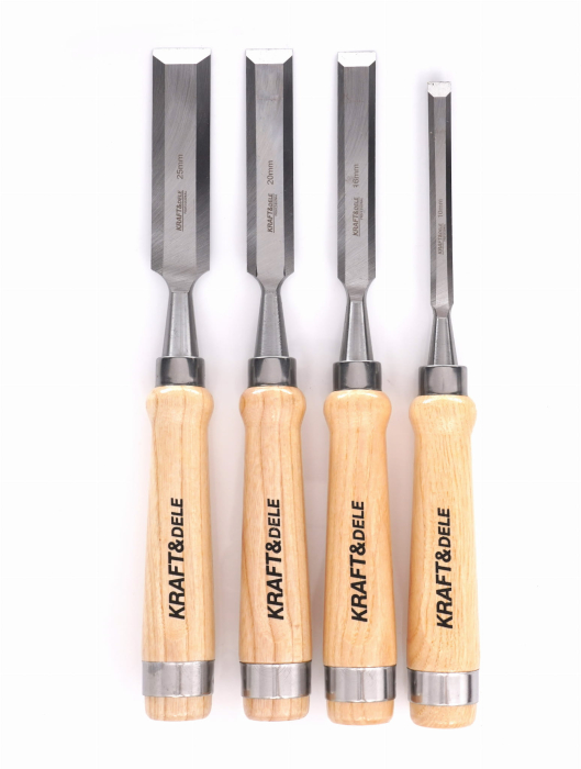 Set 4 dalti dulgher 290mm 10-25mm cu maner lemn (KD11771) [4]