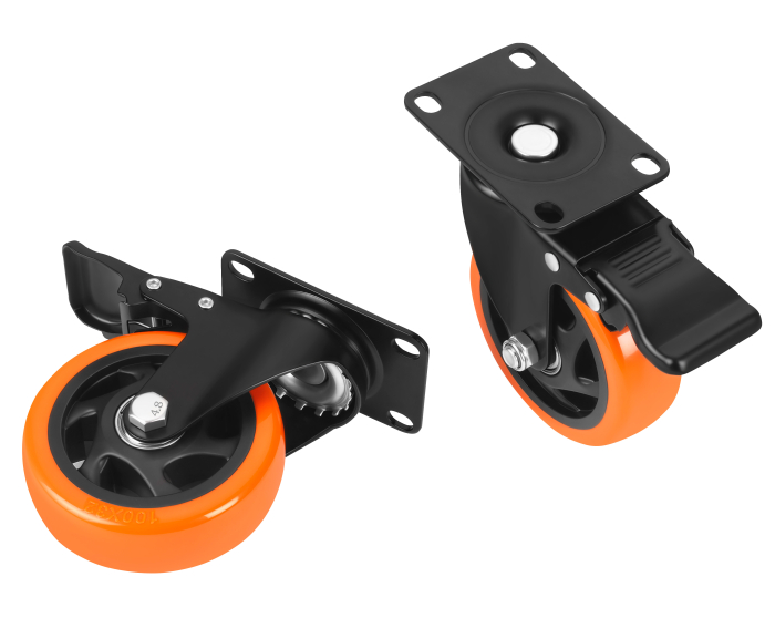 Set 4 roti pivotante 100 mm cu frana si capacitate de 500 kg (KD3623) [6]