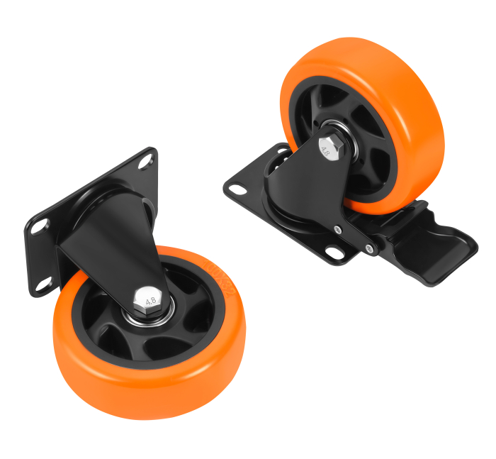 Set 4 roti pivotante 100 mm cu frana si capacitate de 500 kg (KD3623) [4]