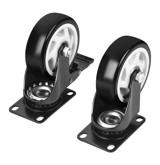 Set 4 roti pivotante 100 mm cu frana si capacitate de 500 kg (KD3624) [3]